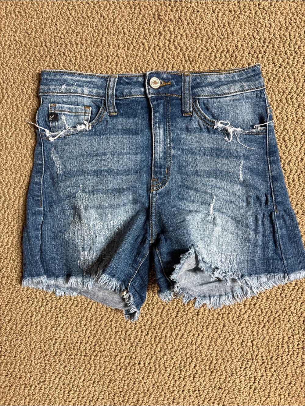 KanCan Distressed Blue Cutoff Jean Shorts
